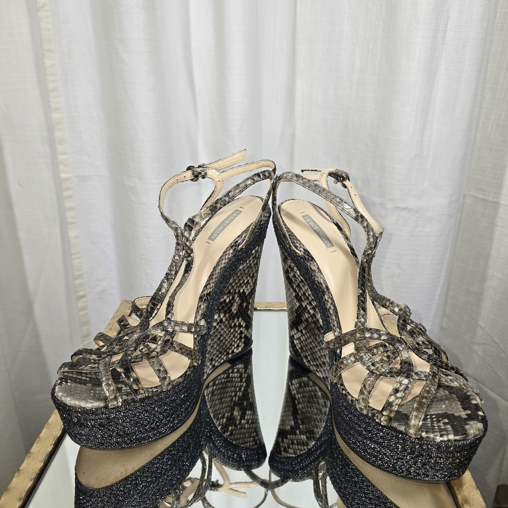 Giorgio Armani Python Wedge Sandals - image 4